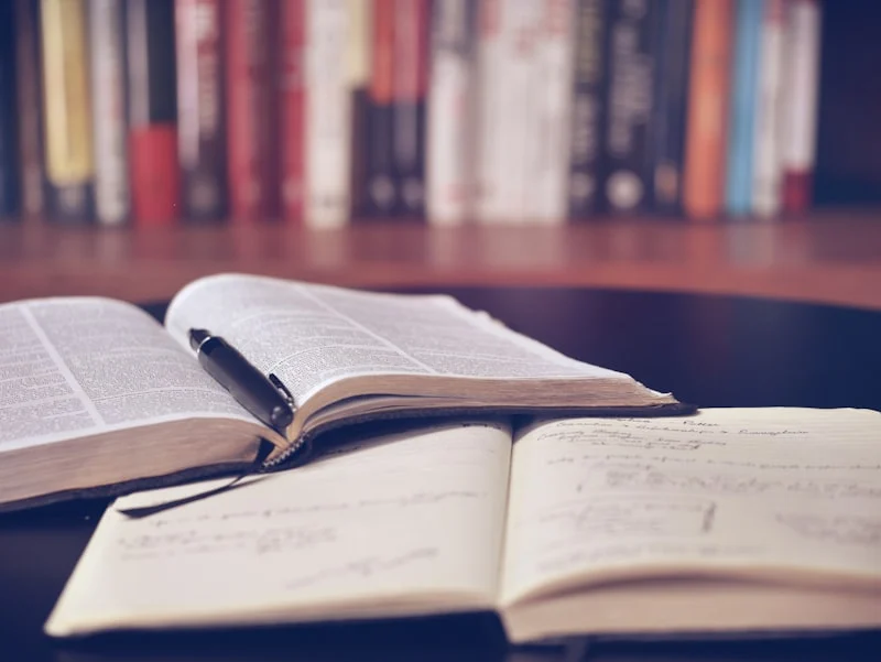 Estudante escrevendo tese acadêmica